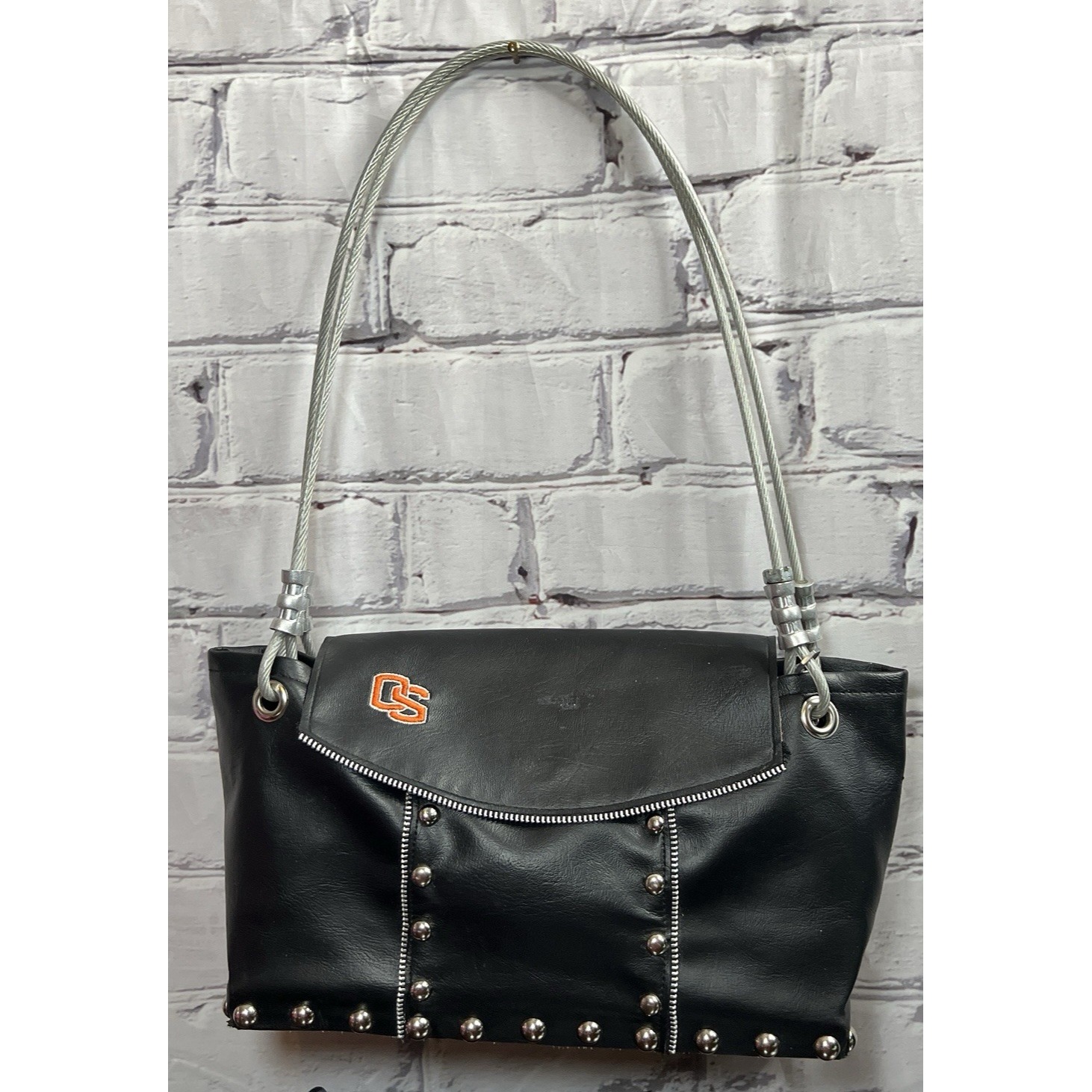 Tomboy Totes Oregon State Univ Custom Purse Beavers Metal Biker Cable Strap Osu